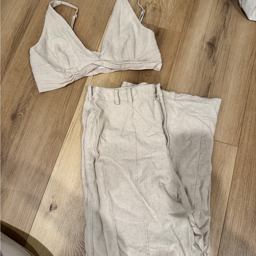Meshki Natural Linen Matching Set